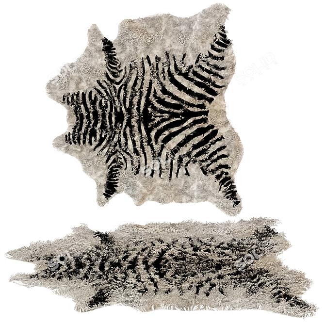 Exquisite Animal Hide Rug 3D model image 2