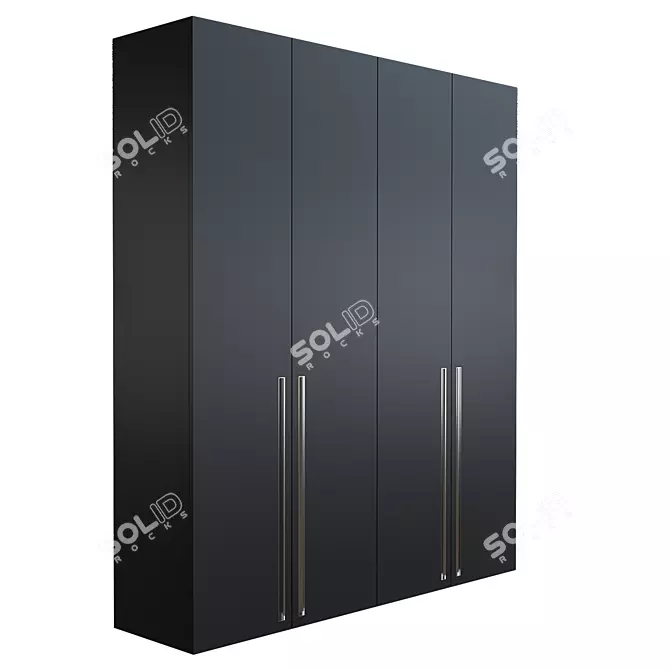 Sleek Illuminated Wardrobe 3D model image 1