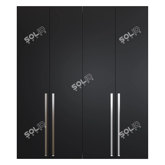 Sleek Illuminated Wardrobe 3D model image 2