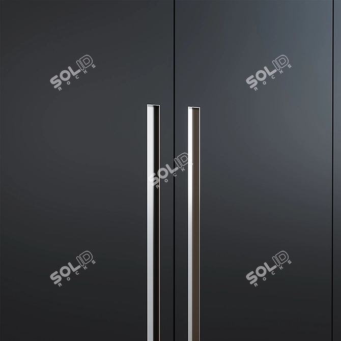 Sleek Illuminated Wardrobe 3D model image 3