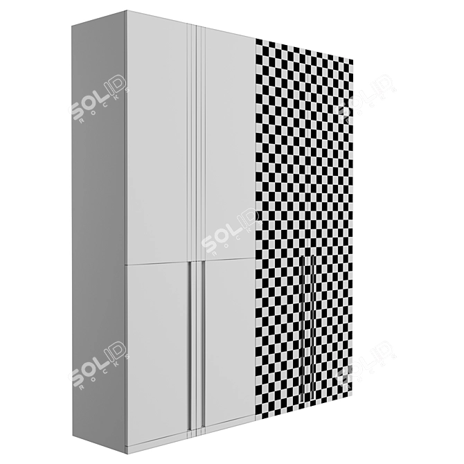 Sleek Illuminated Wardrobe 3D model image 4