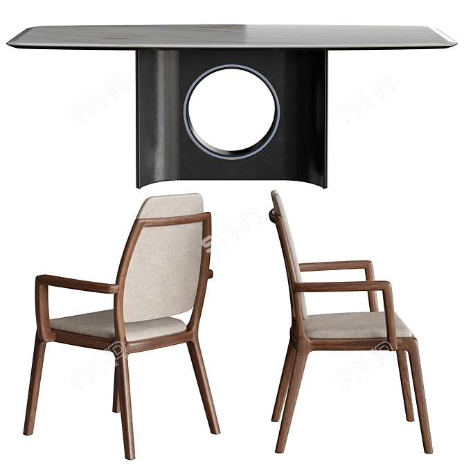 Elegant Febe Dining Set 3D model image 2