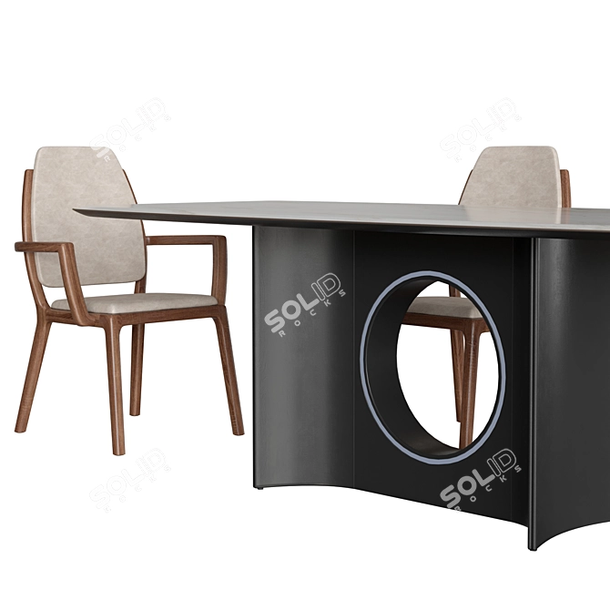 Elegant Febe Dining Set 3D model image 3