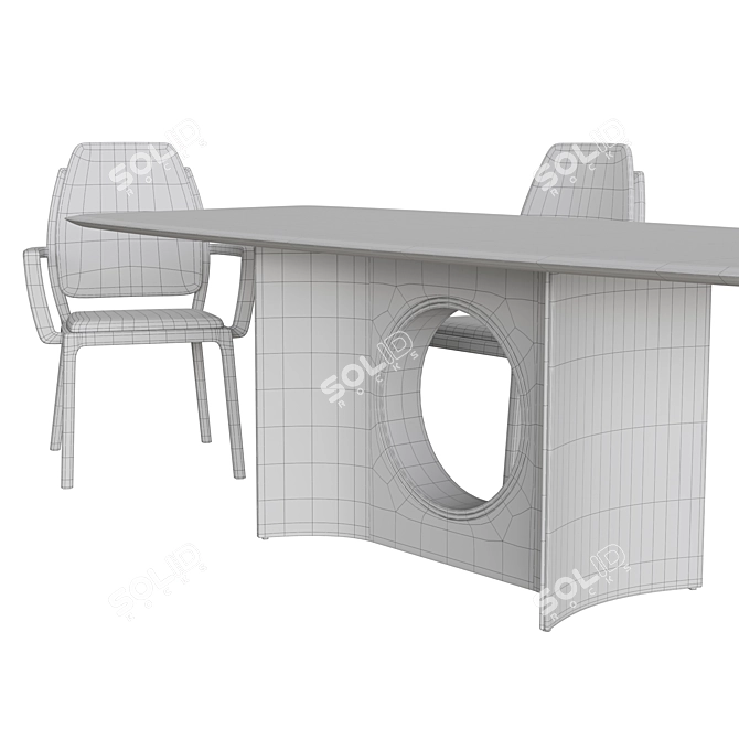 Elegant Febe Dining Set 3D model image 7