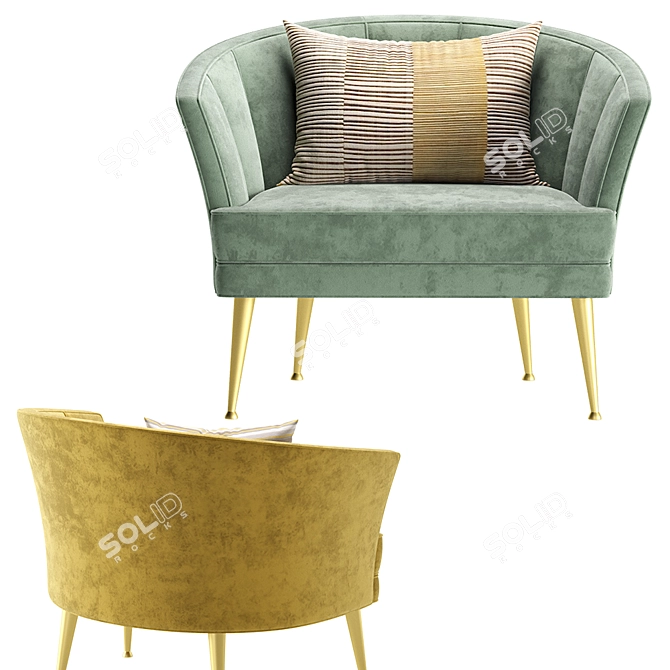 ELJIN Armchair: Elegant and Comfortable 3D model image 4