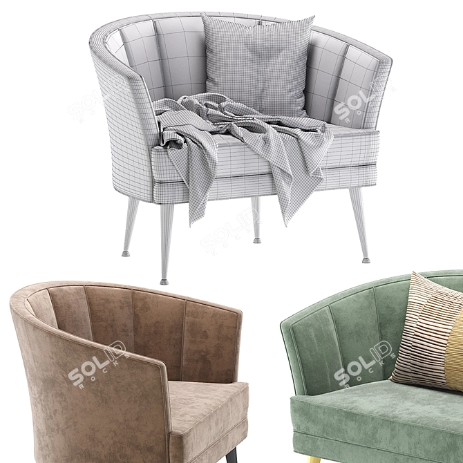 ELJIN Armchair: Elegant and Comfortable 3D model image 7