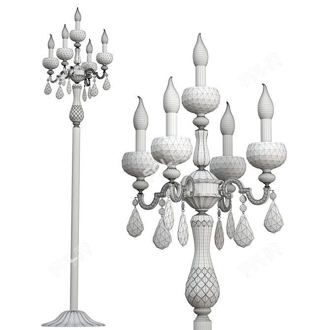 Crystal Cascade Pendant Lamp 3D model image 2