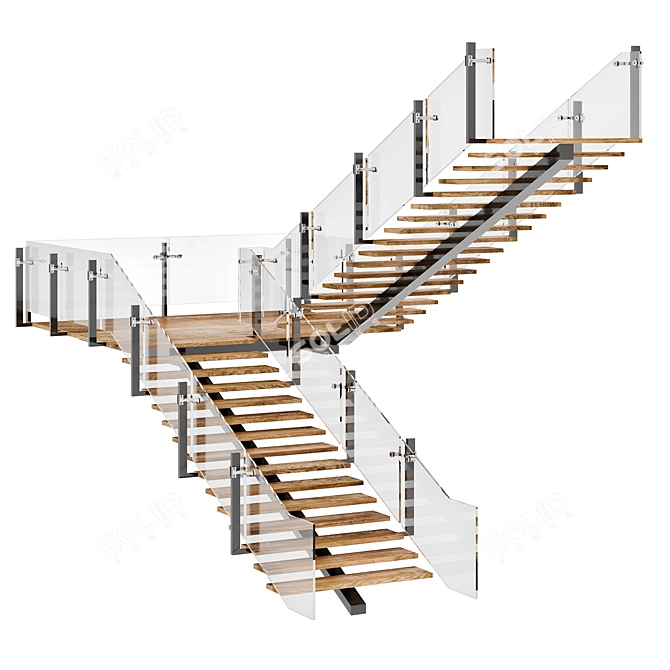 Contemporary Staircase Design 3D model image 1