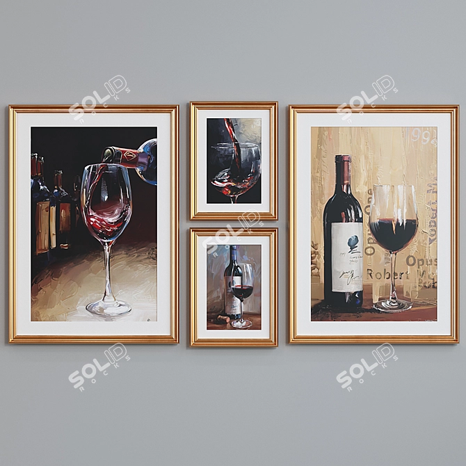 Modern Classic Picture Frame Set 3D model image 4