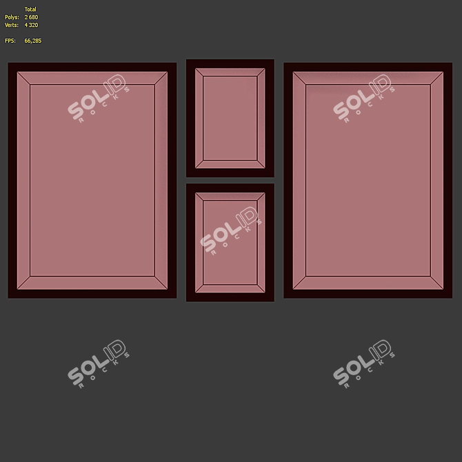 Modern Classic Picture Frame Set 3D model image 7