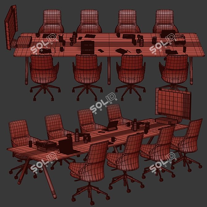 Steelcase POTRERO415 Conference Table 3D model image 6