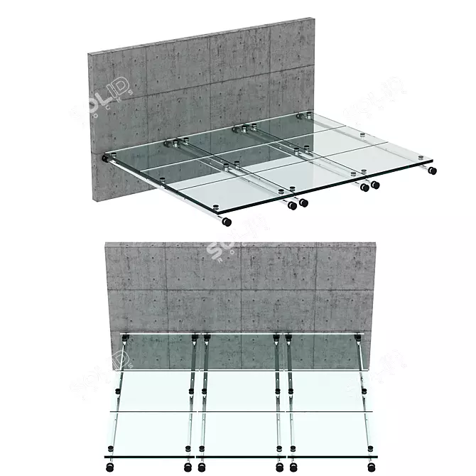 Modern Glass Canopy Design 3D model image 1