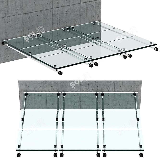 Modern Glass Canopy Design 3D model image 4