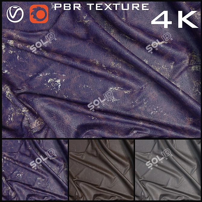 Premium Leather Textures Pack 3D model image 1