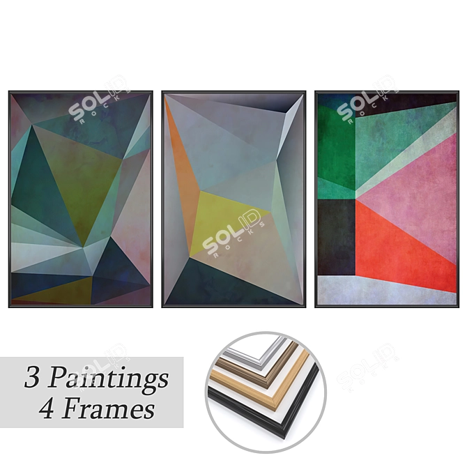 Elegant Wall Art Set 3D model image 1