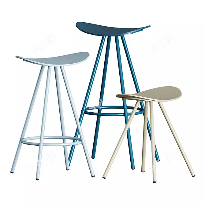 ENEA Coma 4L Stool - Lightweight and Stylish Seating Solution 3D model image 2