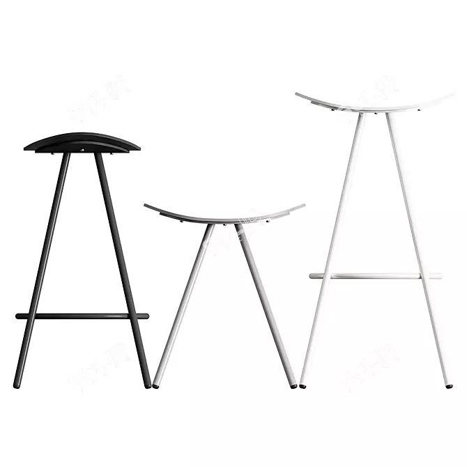 ENEA Coma 4L Stool - Lightweight and Stylish Seating Solution 3D model image 5