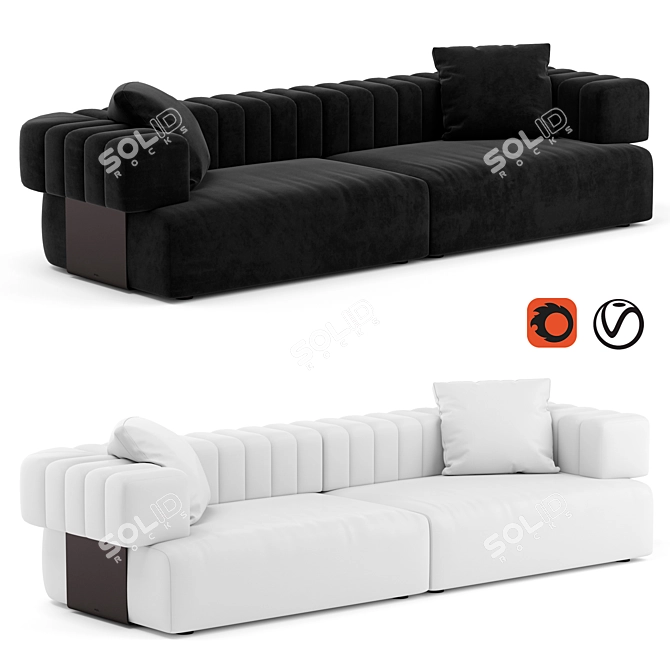 Luxurious Fendi Truman Sofa 3D model image 1