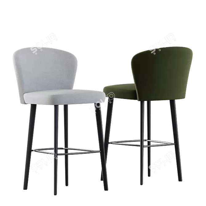 Title: Sleek Minotti ASTON Stool - Contemporary Chic! 3D model image 6