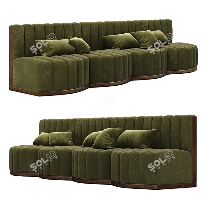 Eichholtz Green Modular Restaurant Sofa 3D model image 1