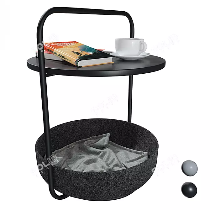 Scandi Cat Basket Table 3D model image 1