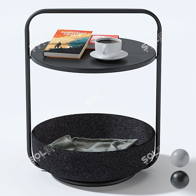 Scandi Cat Basket Table 3D model image 5