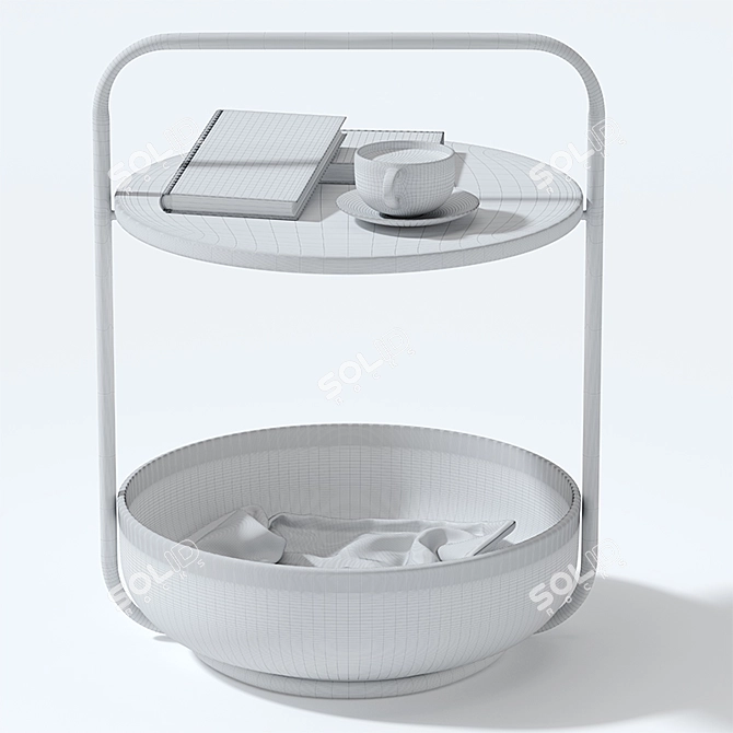 Scandi Cat Basket Table 3D model image 8