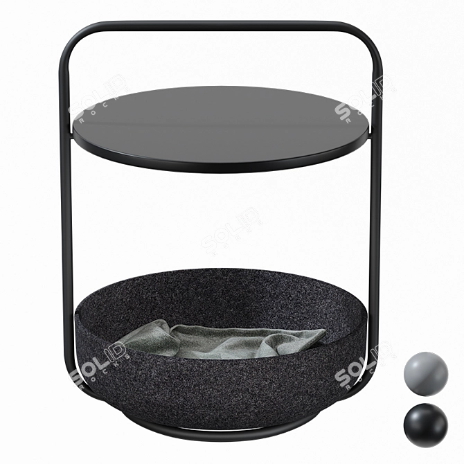 Scandi Cat Basket Table 3D model image 9