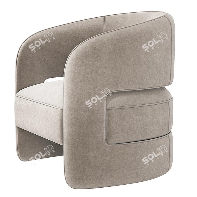 Elegant Ambra Armchair: Italian Design 3D model image 1