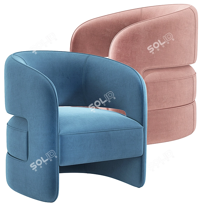 Elegant Ambra Armchair: Italian Design 3D model image 3