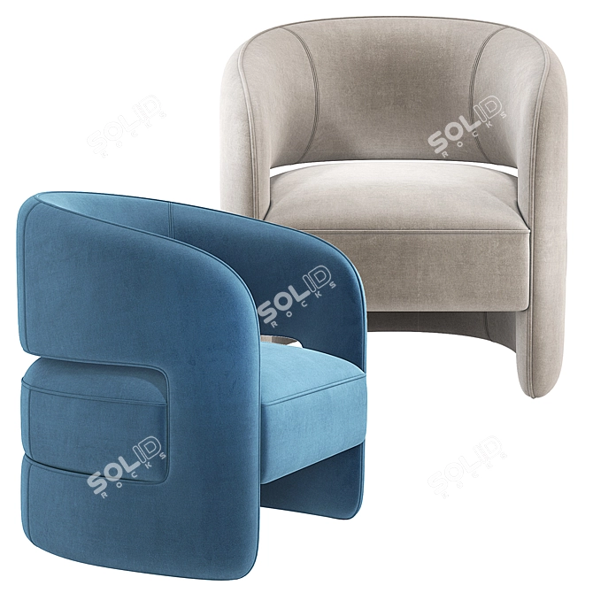 Elegant Ambra Armchair: Italian Design 3D model image 5