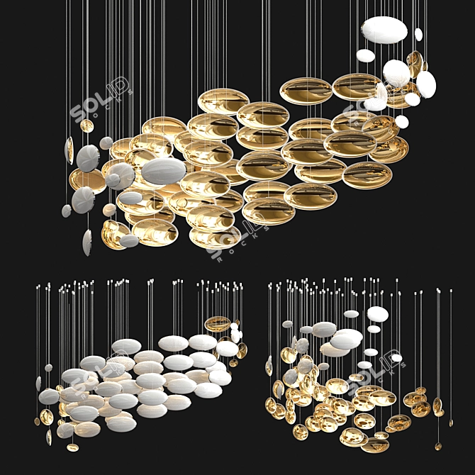 Elegant Bowls Chandelier - Sans Souci 3D model image 1