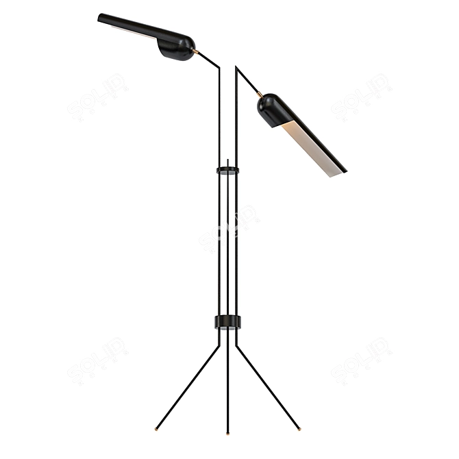 Elegant Parisian Floor Lamp 3D model image 1
