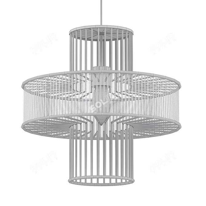 Elegant Gold & Black Pendant - Tess 3D model image 2