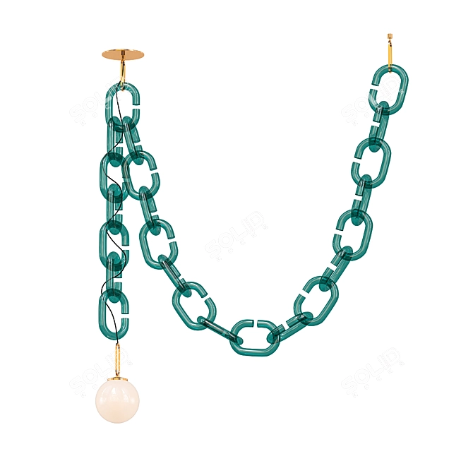 Minimalistic Chain Pendant Light 3D model image 1