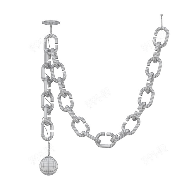 Minimalistic Chain Pendant Light 3D model image 2