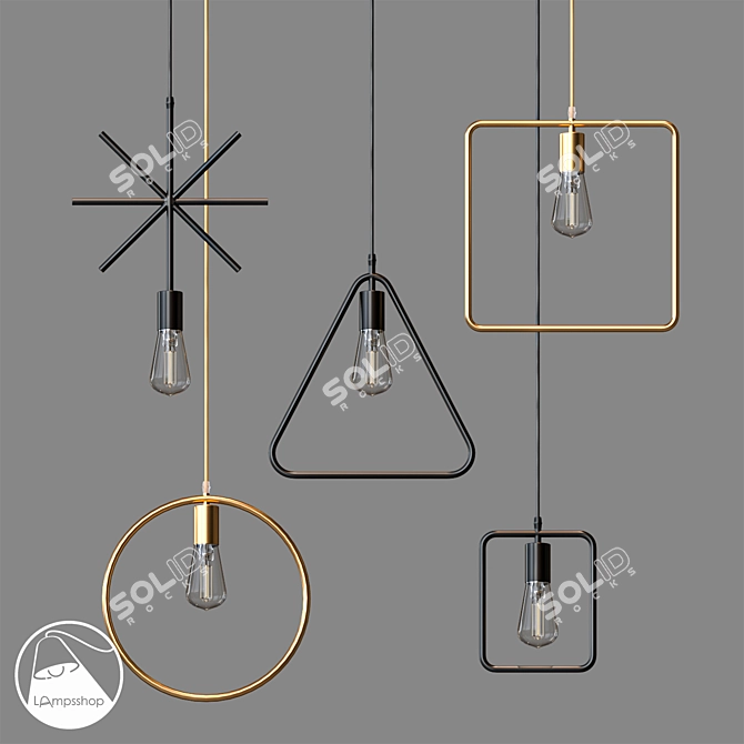 Circuit Pendant: Modern Lighting 3D model image 1