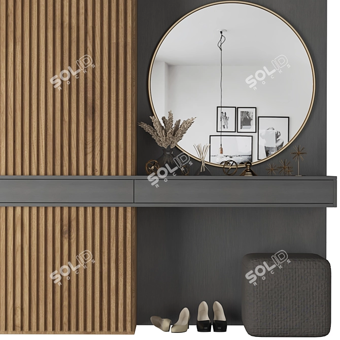 Modern Hallway Furniture Set 3D model image 3