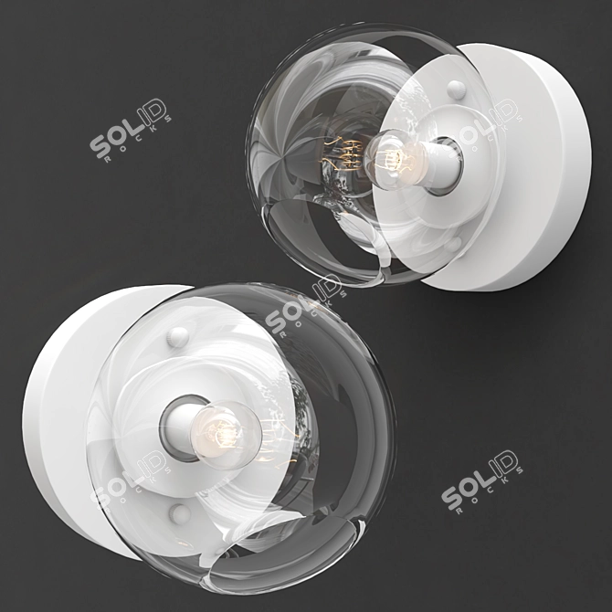 Minimalist White Sconce Light 3D model image 1