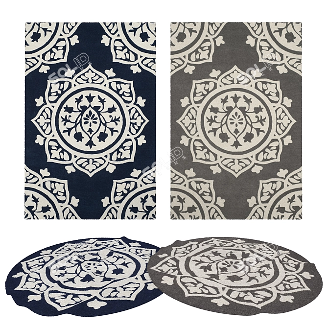 Versatile Set of 8 Rugs for Dynamic Renderings 3D model image 1