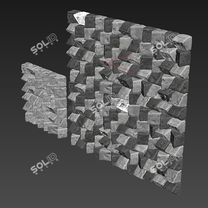 Smooth Stone Tile - 4 Textures, Seamless Tiling 3D model image 6