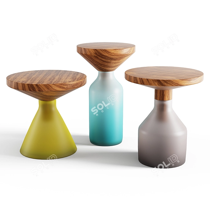 Congruent Series Side Tables: Old and New Materials 3D model image 4