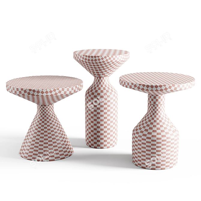 Congruent Series Side Tables: Old and New Materials 3D model image 7