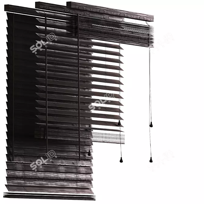 Natural Wood Horizontal Blinds 3D model image 4