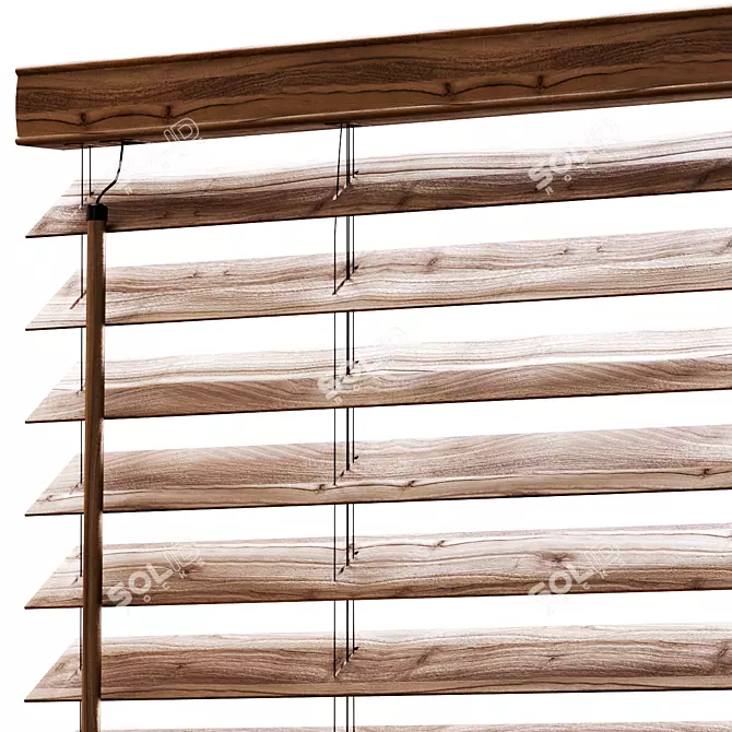 Natural Wood Horizontal Blinds 3D model image 5