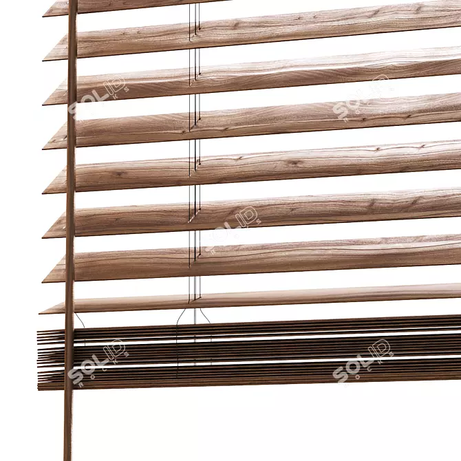 Natural Wood Horizontal Blinds 3D model image 6