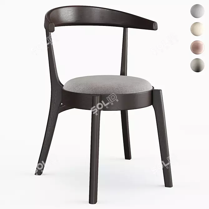 Modern Ergonomic Side Chair 3D model image 1