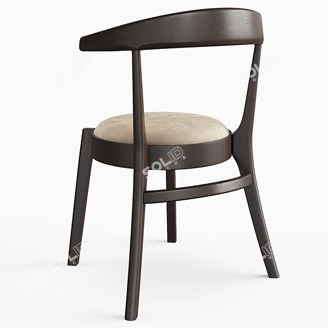 Modern Ergonomic Side Chair 3D model image 2