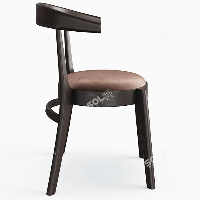 Modern Ergonomic Side Chair 3D model image 3