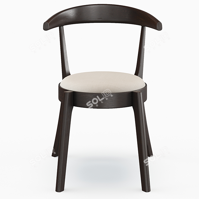 Modern Ergonomic Side Chair 3D model image 4